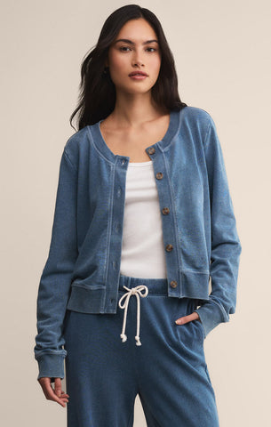 Knit Denim Cardigan