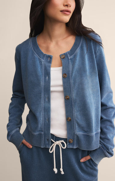 Knit Denim Cardigan