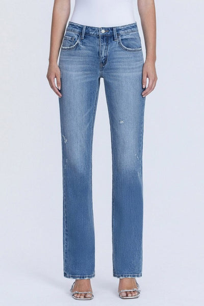 Mid Rise Straight Jeans