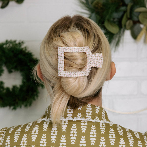 Pine & Pearl | Medium | Flat Square Hair Clip