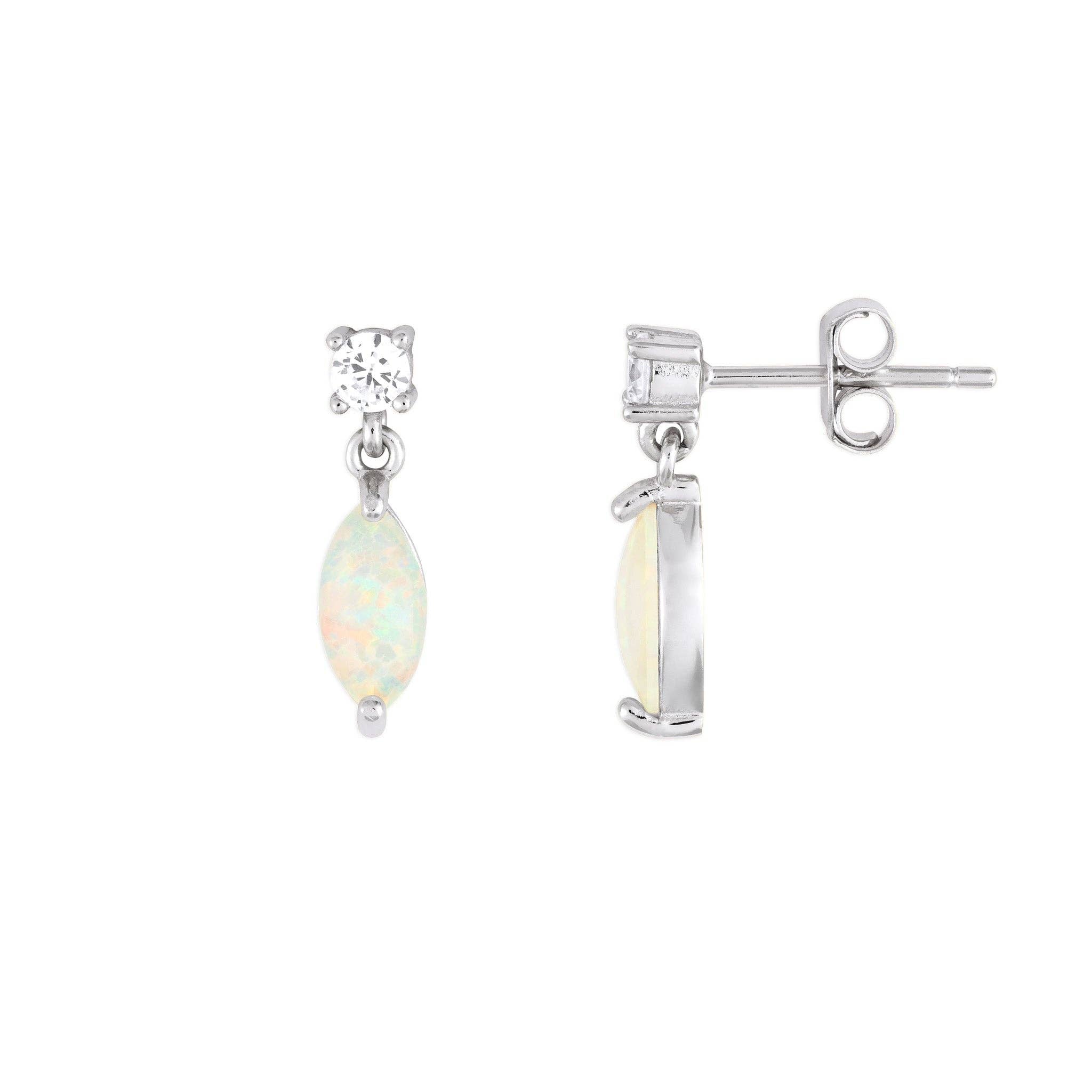 Vera Opal Silver Studs