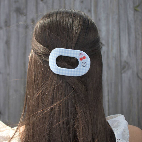 Flat Round Hair Clip | Small | Basket of Cherries