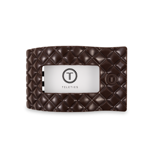 Flat Rectangle Hair Clip | Medium | Truly Taupe Quilted