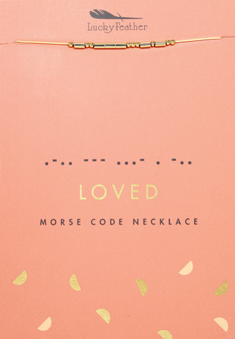 Morse Code Necklace - Gold - LOVED