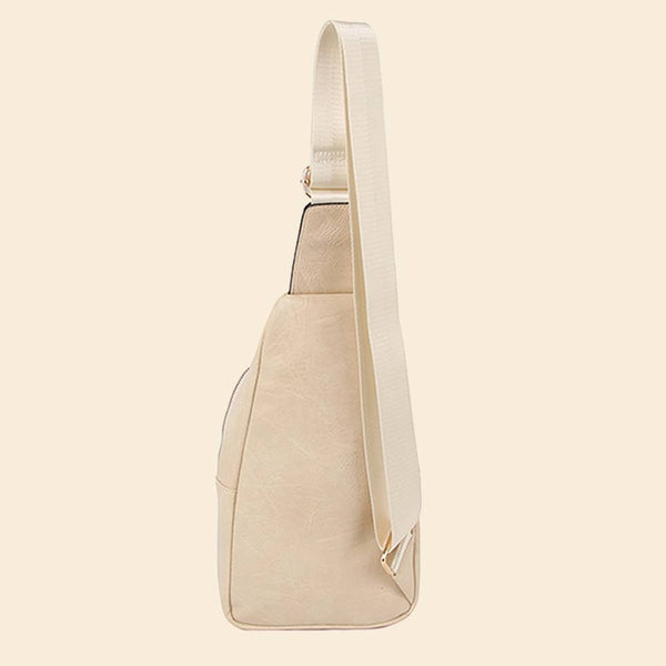 Vegan Leather Sling Bag - Nude