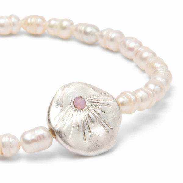 Pearl Affirmation Bracelet - Love/Silver