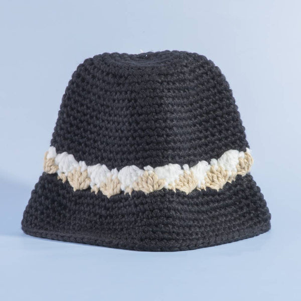 Crochet Bucket Hat - Black