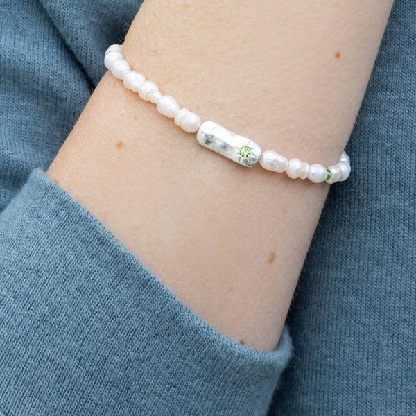 Pearl Affirmation Bracelet - Luck/Silver