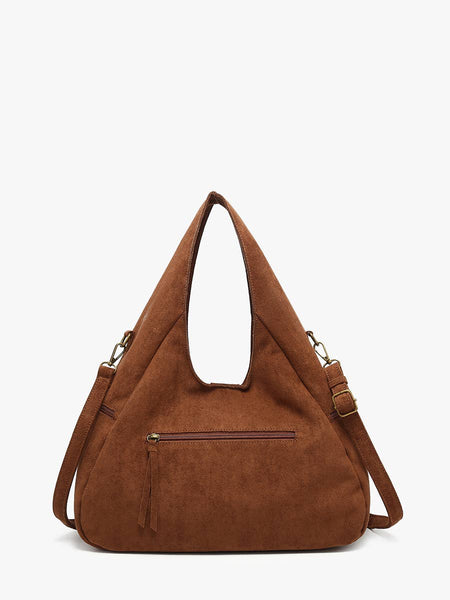 Heidi Faux Suede Hobo - Brown