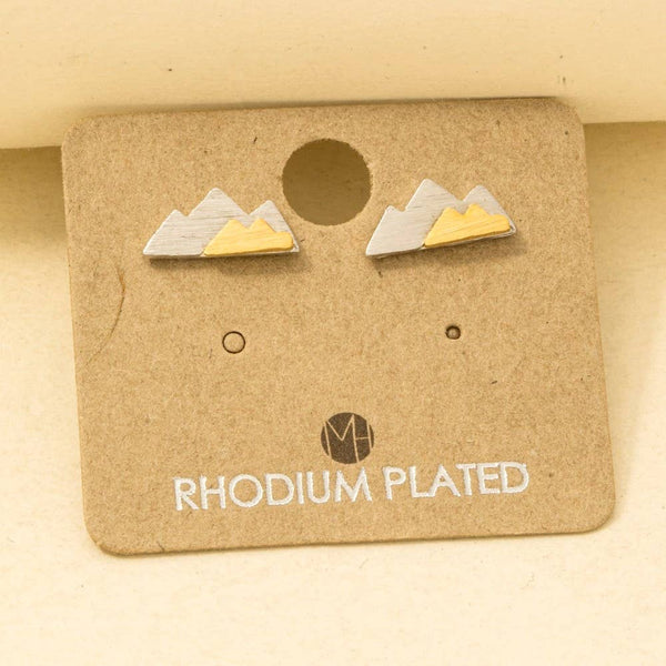Two Toned Mountain Stud Earrings
