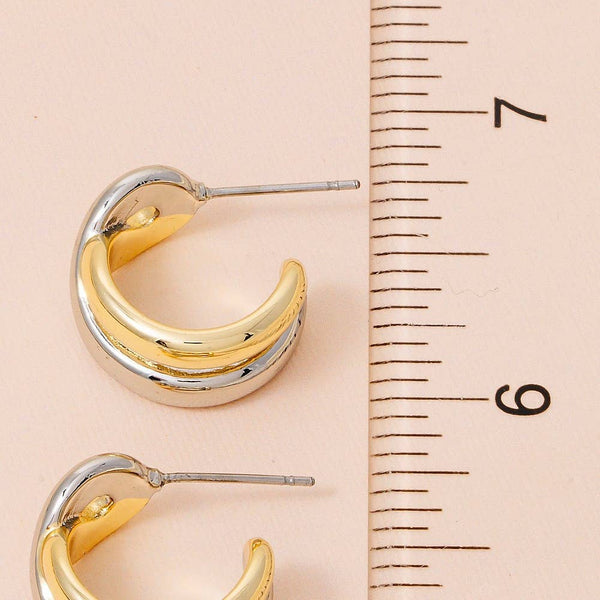 Two Tone Loop Hoop Earrings