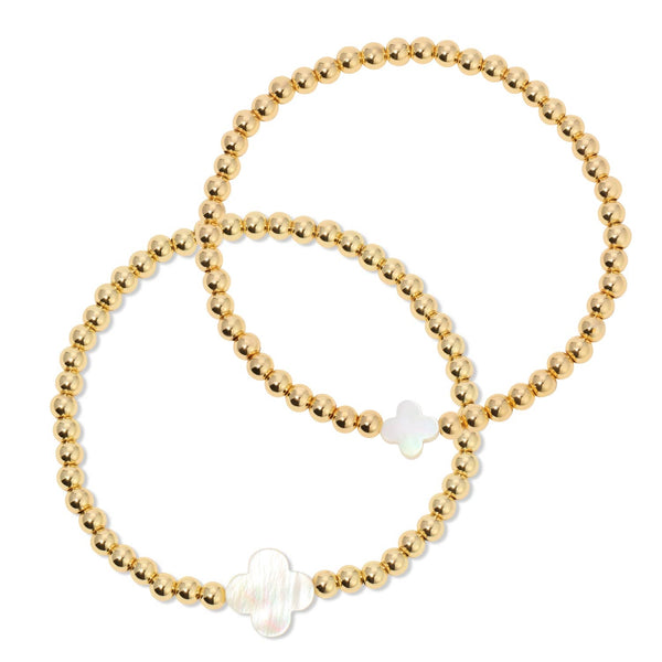 4mm Bracelet With Shell Quatrefoil Accents