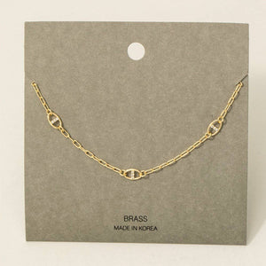 Pave Anchor Chain Necklace